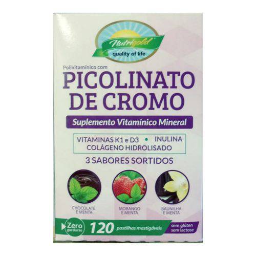 Picolinato de Cromo Nutrigold 120 Pastilhas