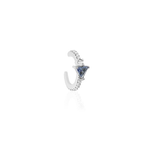 Piercing Prata 925 com Cristal Azul e Zircônia - Tríade