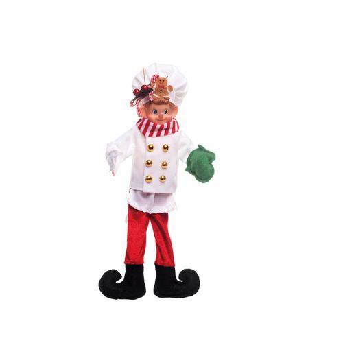 Pierrot Natal P/pendurar Flexível 30cm Cozinheiro Vermelho