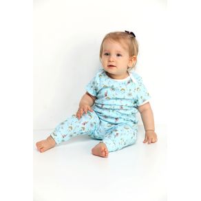 Pijama Bebê Body e Calça - Flores Miudas 6-9m