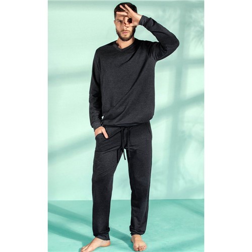 Pijama Blusa com Calça 9302 Masculino Mescla Escuro P