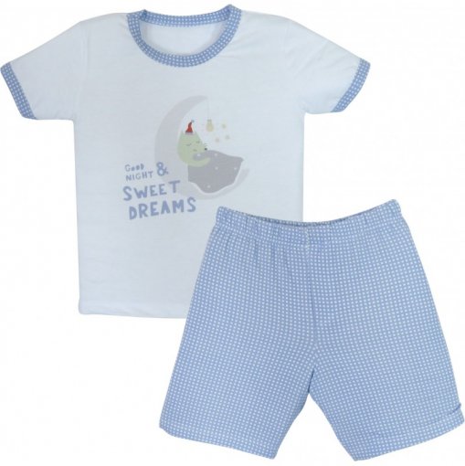 Pijama Camiseta C/ Shorts Infantil Grow Up Menino em Algodão Good Night