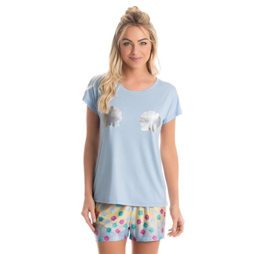 Pijama Conchas Azul/P