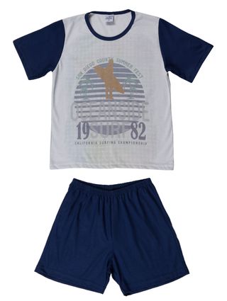 Pijama Curto Infantil para Menino - Azul