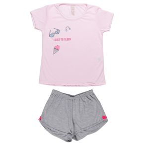 Pijama Curto Infanto Juvenil para Menina - Rosa 10