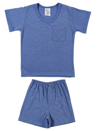 Pijama Curto Juvenil para Menino - Azul
