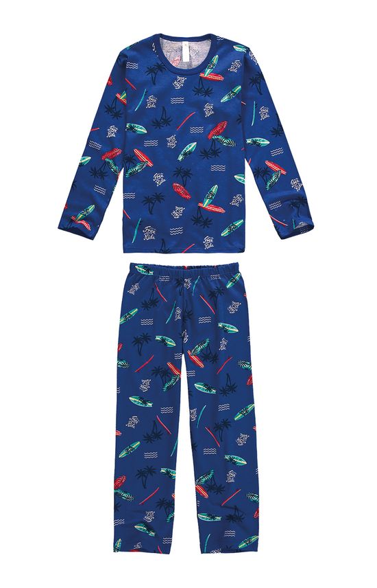 Pijama Estampa Tropical Menino Malwee Liberta Azul Claro - 1