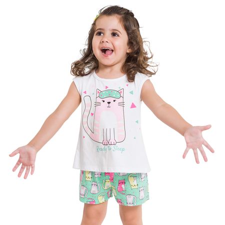 Pijama Infantil Feminino Blusa + Short Kyly 109775.0001.1
