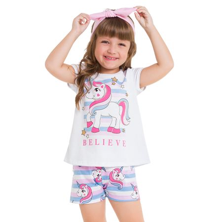 Pijama Infantil Feminino Blusa + Short Kyly 109780.0001.1