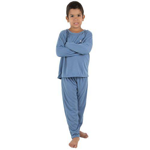 Pijama Infantil Manga Longa Azul Inverno