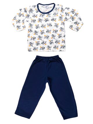 Pijama Infantil para Menino - Azul/branco