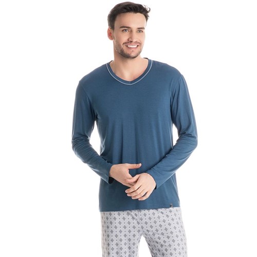 Pijama Jackson Longo Azul Medio/M