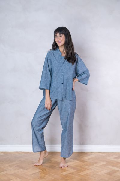 Pijama Japonês Azul P / S - AZUL