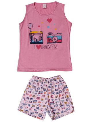 Pijama Juvenil para Menina - Rosa