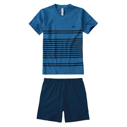 Pijama Listrado Azul - 10