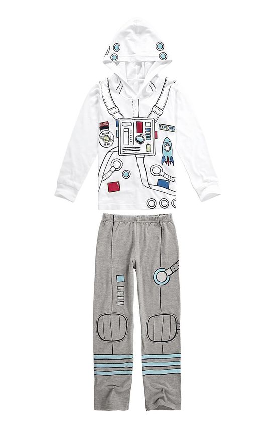 Pijama Longo Estampado Menino Branco - 1