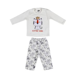 Pijama Longo Flik Infantil para Bebê Menino - Off White M