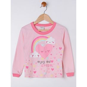 Pijama Longo Infantil para Menina - Rosa 3