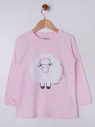 Pijama Longo Infantil para Menina - Rosa
