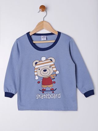 Pijama Longo Infantil para Menino - Azul Marinho