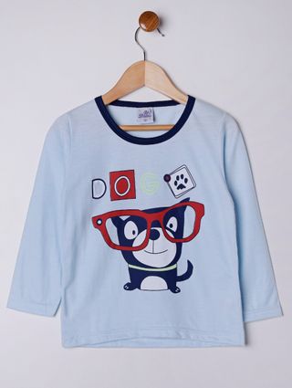 Pijama Longo Infantil para Menino - Azul Marinho