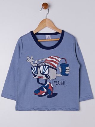 Pijama Longo Infantil para Menino - Azul