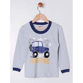 Pijama Longo Infantil para Menino - Cinza/azul 3