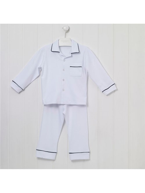 Pijama Longo Kids Marcelinho - Branco-azul Marinho - 4
