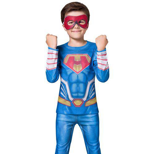 Pijama Longo Kids - Super Herói com Máscara