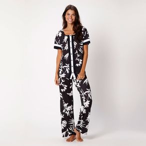 Pijama Longo Manga Curta Jersey Amsterdã