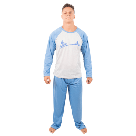 Pijama Longo Masculino Azul Claro / GG