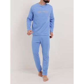 Pijama Longo Masculino Azul G