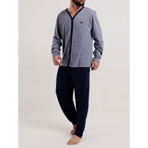 Pijama Longo Masculino Azul/marinho P