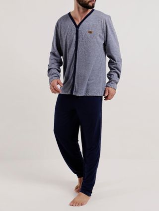 Pijama Longo Masculino Azul/marinho