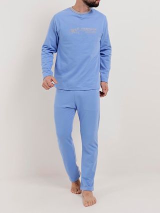 Pijama Longo Masculino Azul