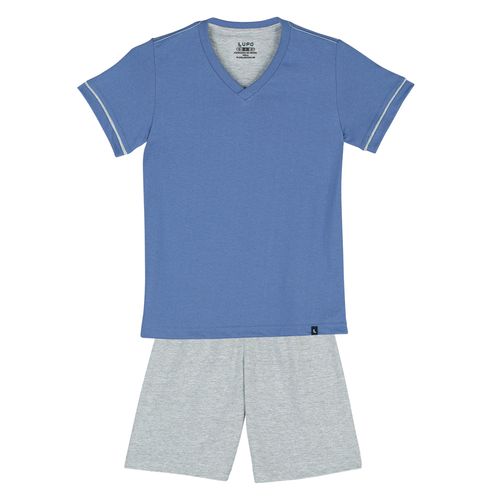 Pijama Lupo Infantil Curto Gola V (Infantil) Tamanho: 04 | Cor: Azul