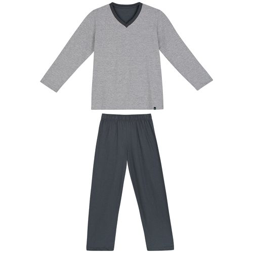 Pijama Lupo Longo Masculino (Adulto) Tamanho: G | Cor: Mescla Chumbo