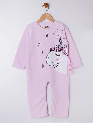 Pijama Macacão Infantil para Menina - Rosa Claro