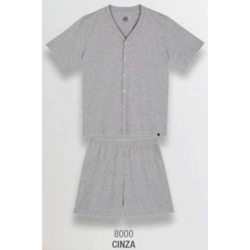 Pijama Masculino Manga Curta Lupo Camisa com Botão 28064-001