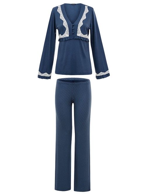 Pijama Maternidade Silene Azul P