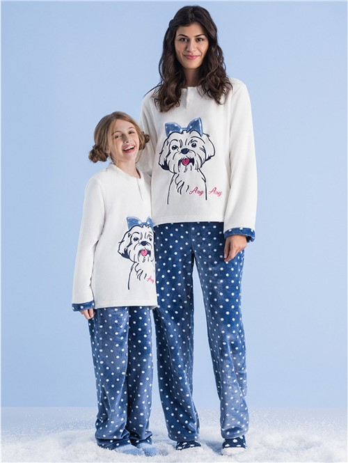 Pijama Soft Infantil Dot Lhasa Azul 10