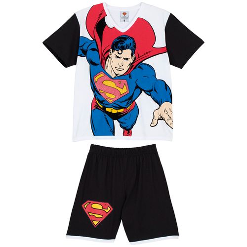 Pijama Superman M.C. Bermuda (Infantil) Tamanho: 10 | Cor: Branca