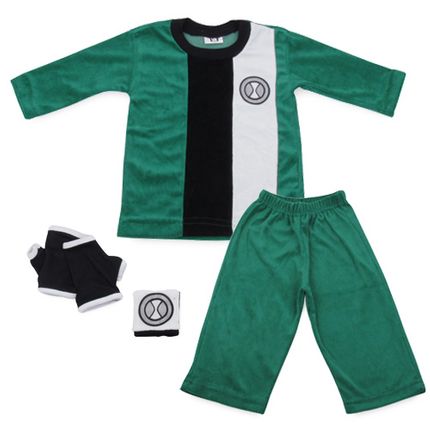 Pijama Temático Super-Herói Verde e Branco de Plush - Lé com Cré-1ano
