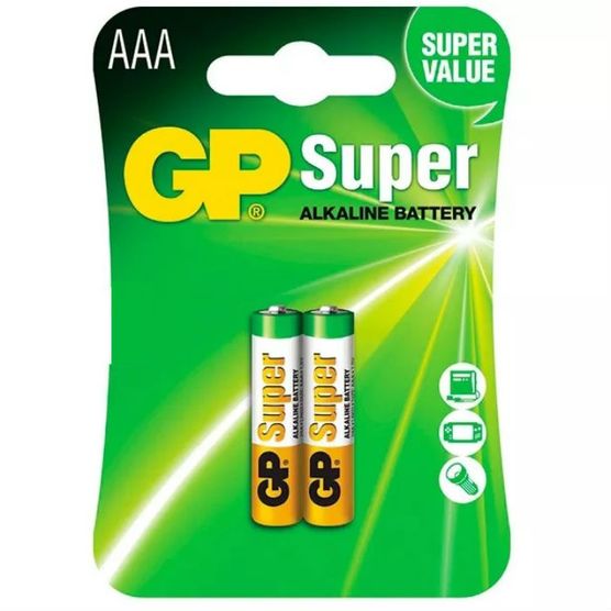 Pilha Alcalina AAA Palito GP Super C/ 2 Unidades