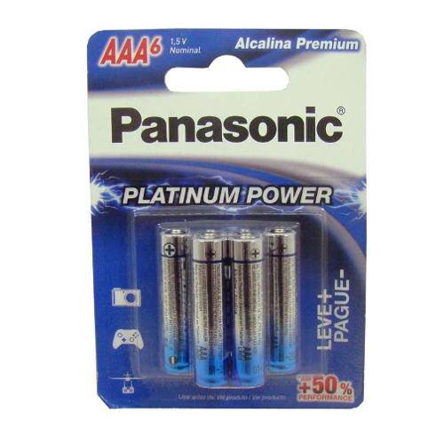 Pilha Alcalina Panasonic Platinum Power Palito Aaa C/ 6 Unidades