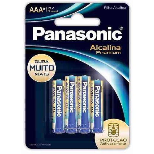 Pilha Alcalina Premium Palito Aaa Panasonic 8 Cartelas com 6 Unidades