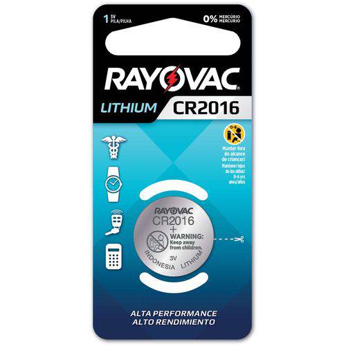 Pilha Bateria Botao Cr2016 3v. Lithium Rayovac Cx.c/06