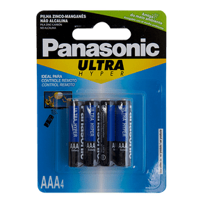 Pilha Comum Panasonic Ultra Hyper AAA C/ 4 Unidades