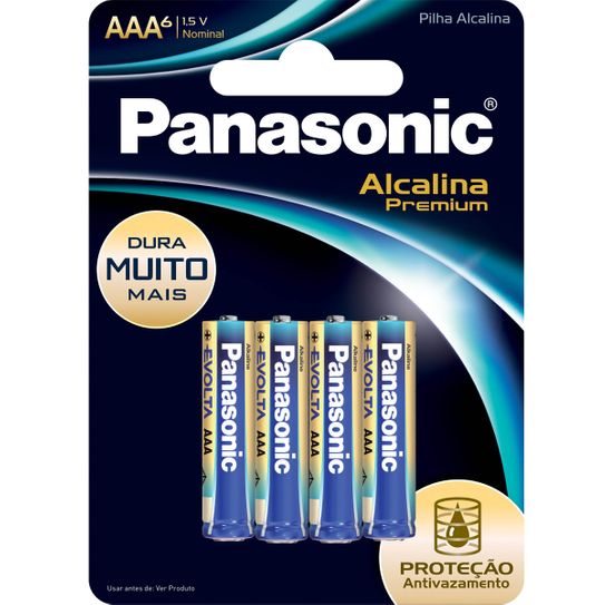 Pilha Panasonic Alcalina Premium Aaa com 6 Unidades