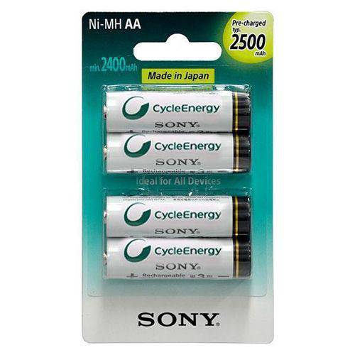 Pilhas Recarregáveis Sony Nh-aa-b4gn C-4 2500mah Ni-mh Aa
